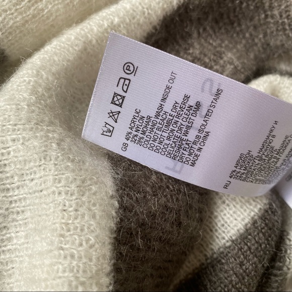 Reiss Womens Jumper Size M Grey Stipe Mohair BNWT - Picture 7 of 8